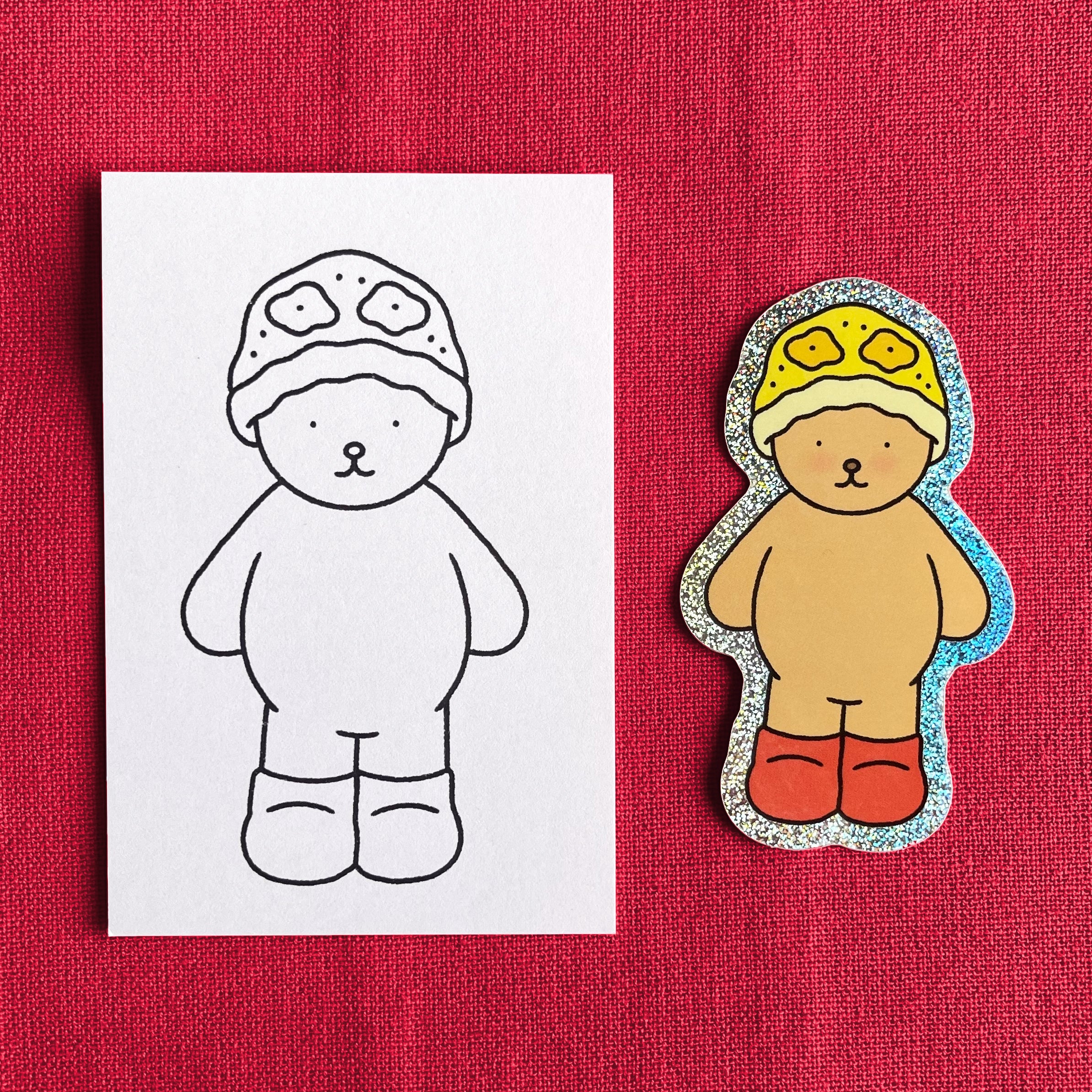 Bobbie Glitter Sticker + Info Card