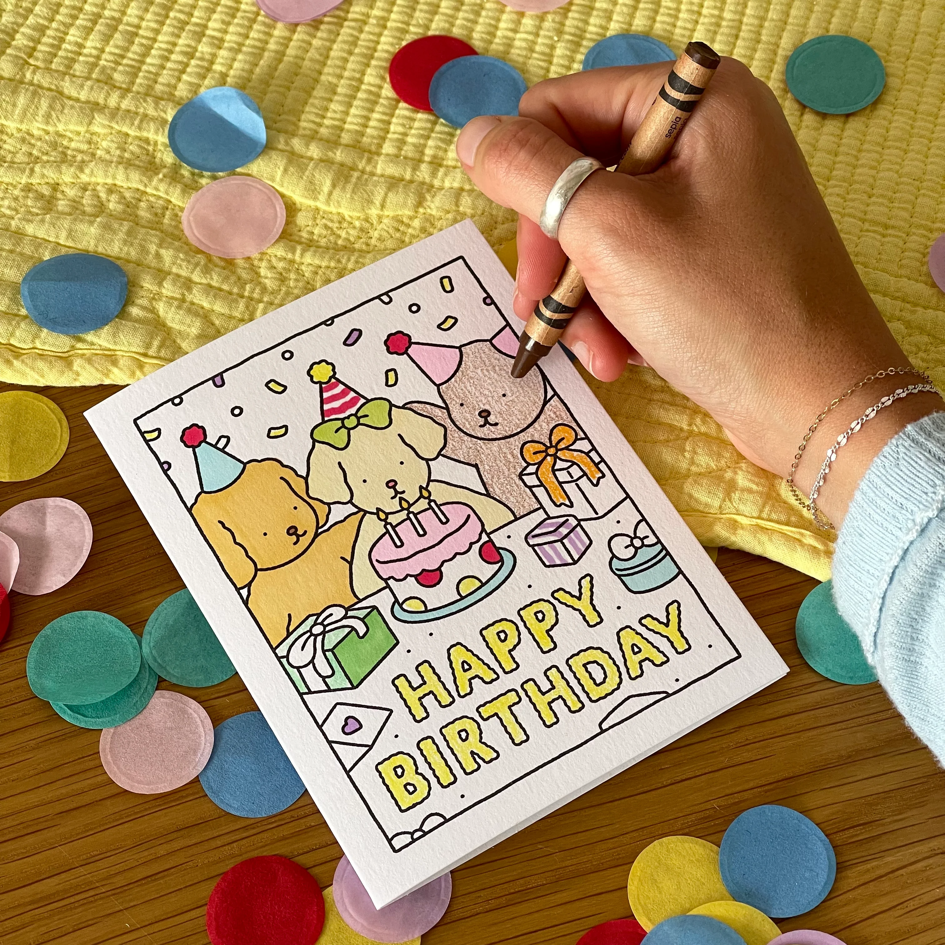 Happy Birthday Coloring Card