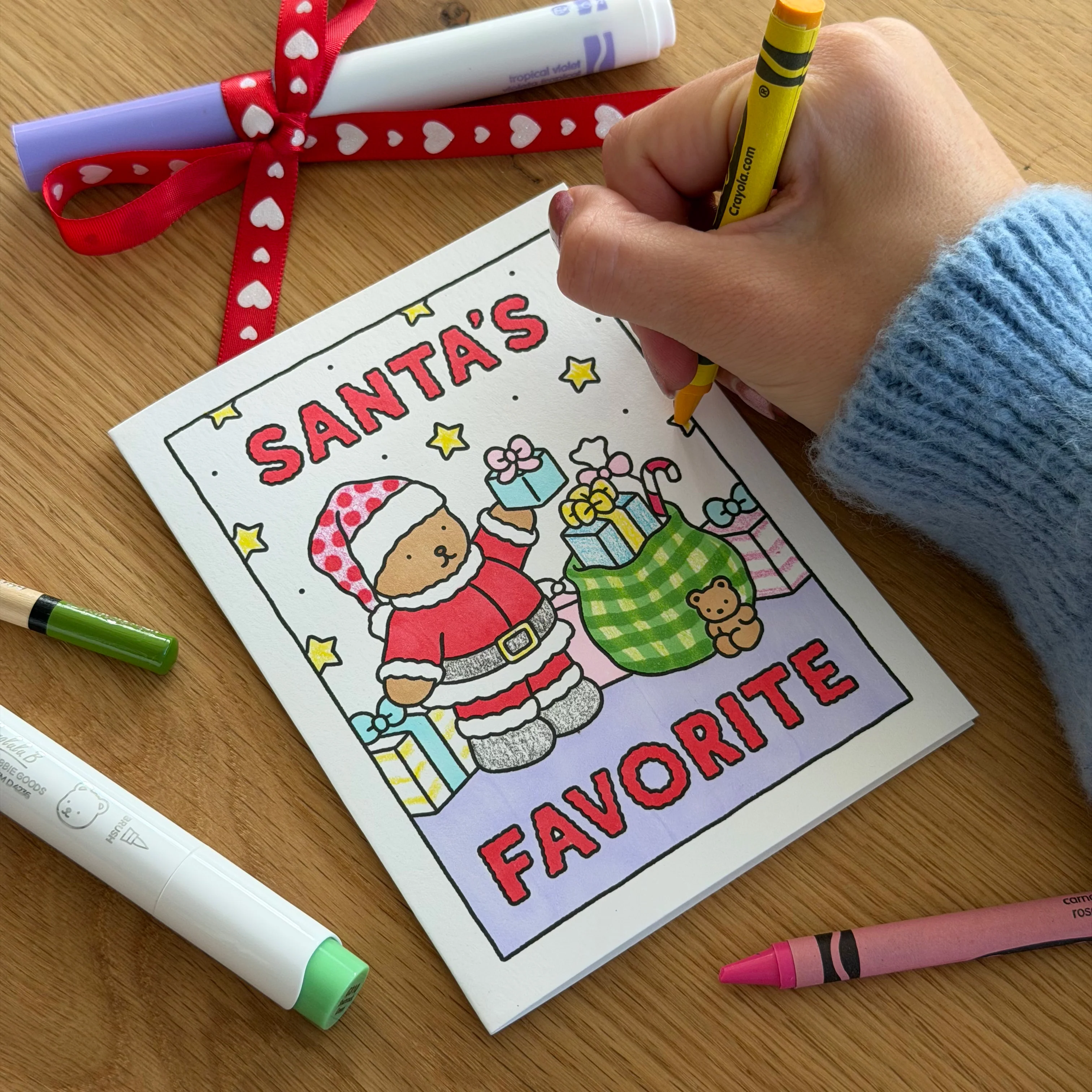 Santa's Favorite Coloring Card