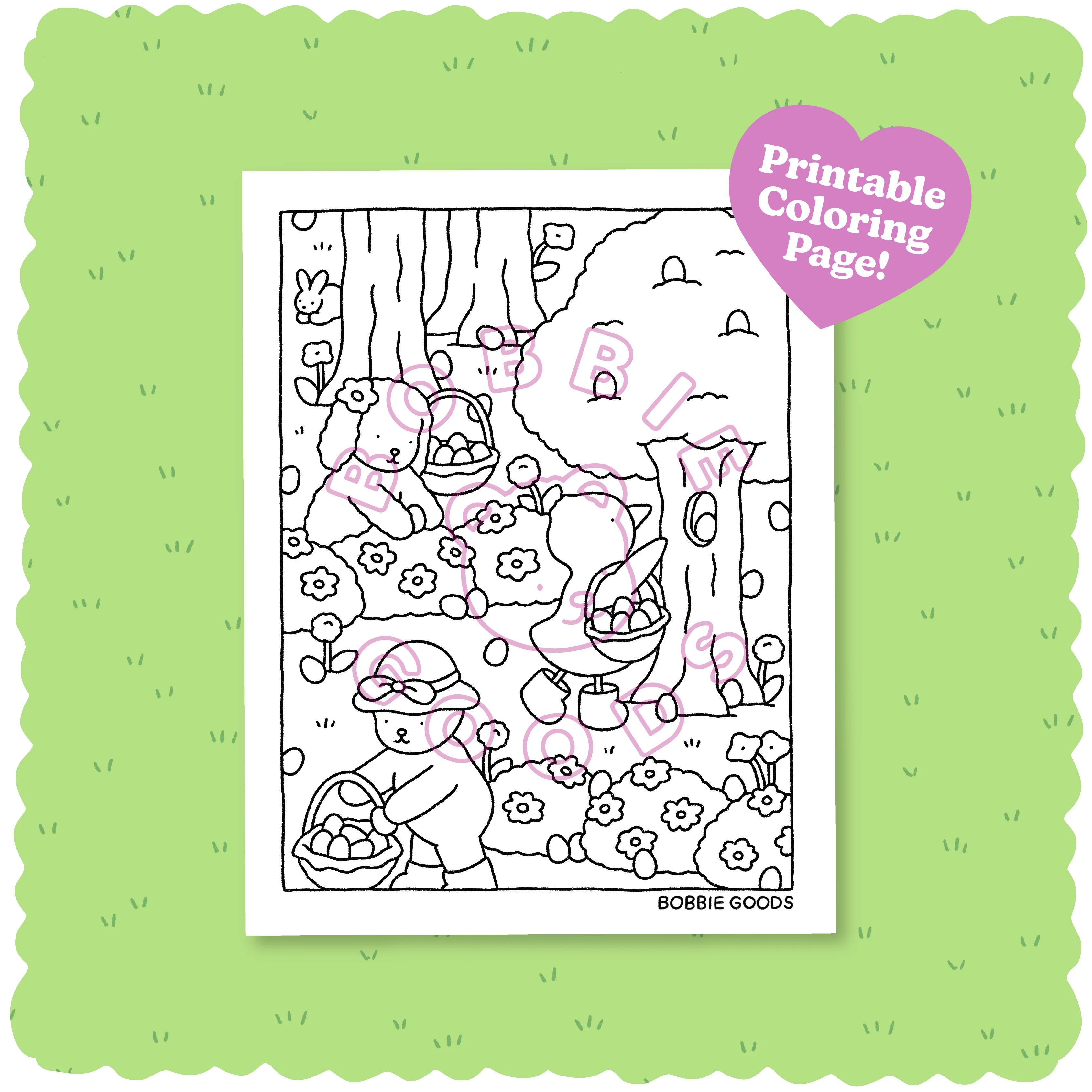 Digital Download • Egg Hunt Coloring Page