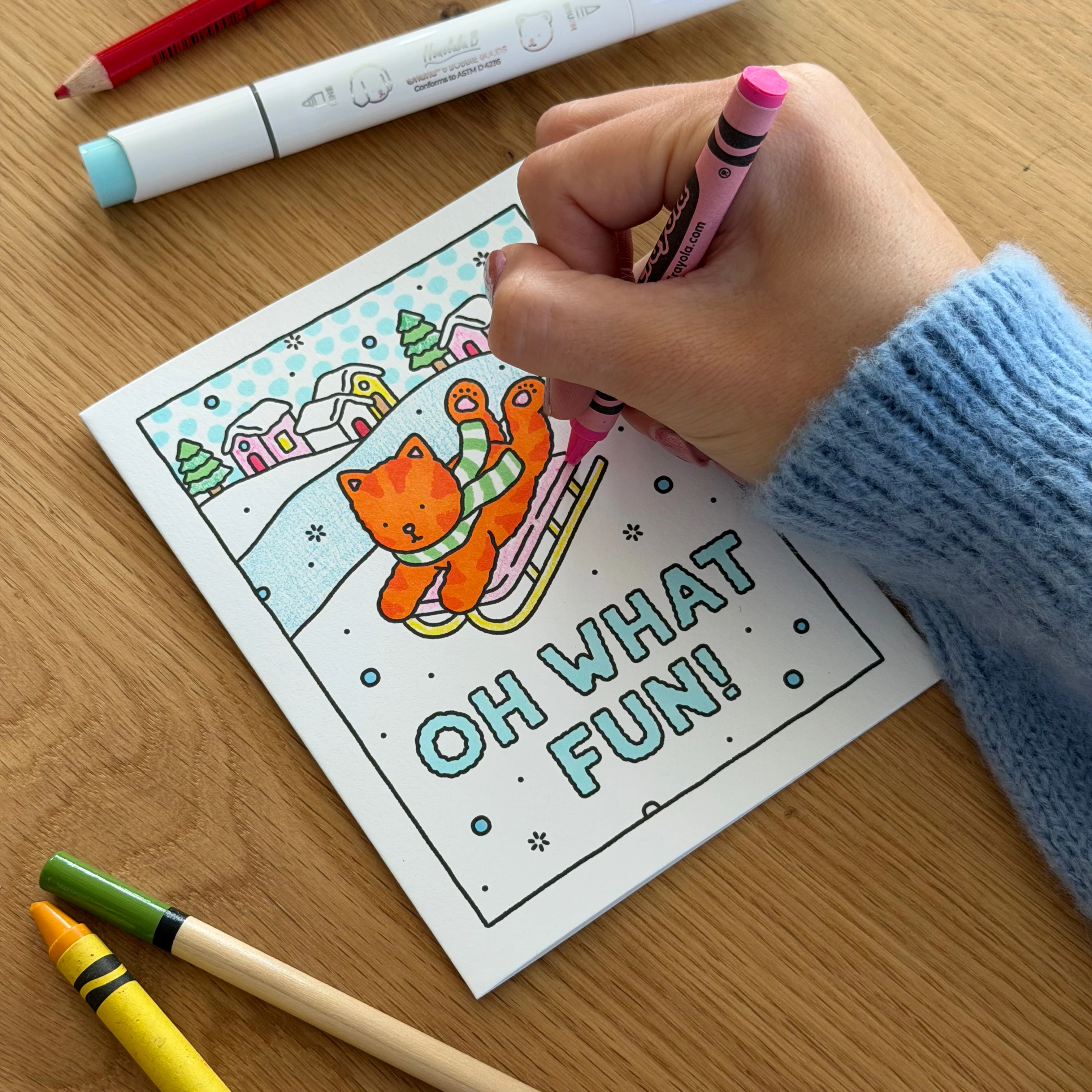 Oh What Fun! Coloring Card