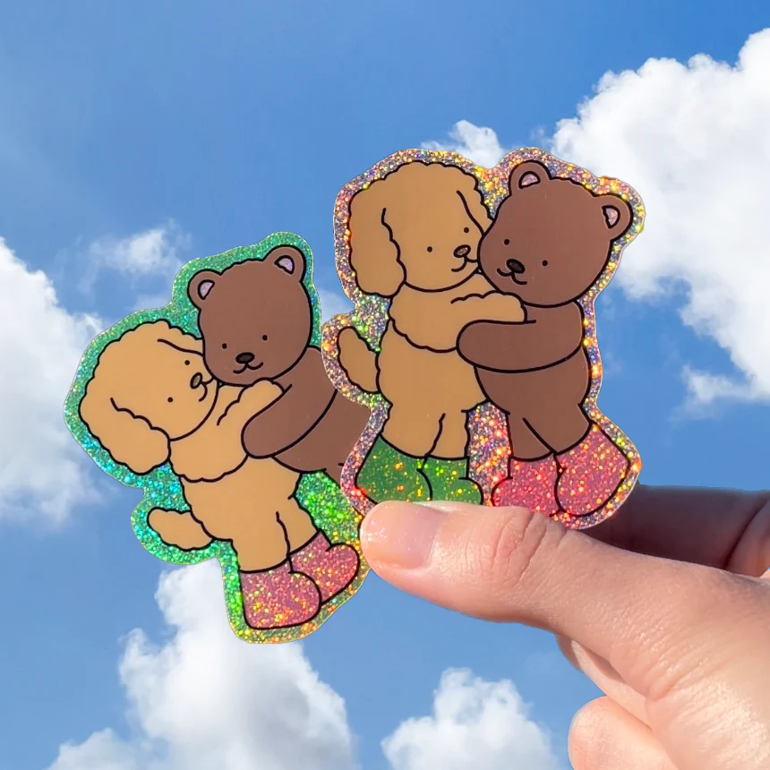 Best Friend Glitter Stickers • 2 Pack